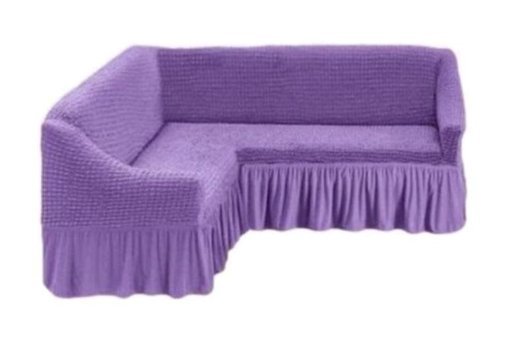 Elgeyar Pamuklu - Polyester Bürümcük Jakarlı Süngersiz Armürlü Giydirmeli Mor Dörtlü Koltuk Örtüsü 180x350 cm