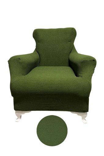 Mehira Tesettür Polyester Süngersiz Çizgili Giydirmeli Haki Tekli Koltuk Örtüsü 60x80 cm
