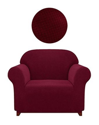 Elgeyar Polyester Likralı Jakarlı Süngersiz Armürlü Giydirmeli Bordo Tekli Koltuk Örtüsü 75x115 cm