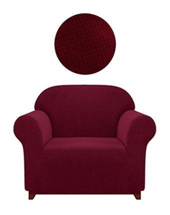 Elgeyar Polyester Likralı Jakarlı Süngersiz Armürlü Giydirmeli Bordo Tekli Koltuk Örtüsü 75x115 cm