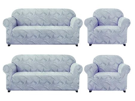 Elgeyar Polyester Likralı Jakarlı Süngersiz Giydirmeli Gri Sekizli Koltuk Örtüsü 180x230 cm