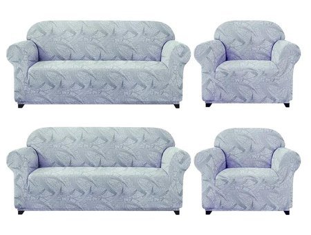 Elgeyar Polyester Likralı Jakarlı Süngersiz Giydirmeli Gri Sekizli Koltuk Örtüsü 180x230 cm