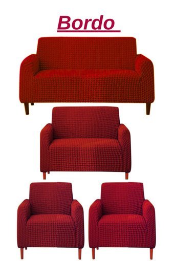 Ensari Karaoğlu Pamuklu - Polyester Bürümcük Jakarlı Süngersiz Armürlü Giydirmeli Bordo Yedili Koltuk Örtüsü 180x230 cm