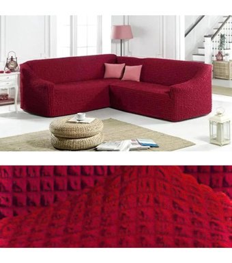 Heytgah Polyester Bürümcük Süngersiz Kapitone Giydirmeli Bordo L Koltuk Koltuk Örtüsü 300x450 cm