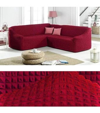 Heytgah Polyester Bürümcük Süngersiz Kapitone Giydirmeli Bordo L Koltuk Koltuk Örtüsü 300x450 cm