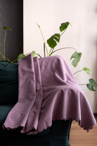 Homease Şönil Süngersiz Armürlü Lila Tekli Koltuk Örtüsü 175x215 cm