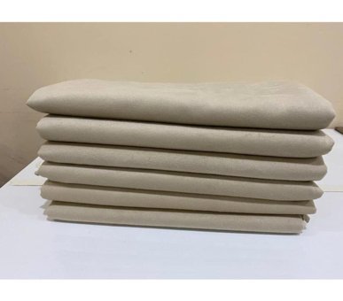 Bursalı Pamuklu - Polyester Kanvas Jakarlı Süngersiz Düz Bej Üçlü Koltuk Örtüsü 185x215 cm