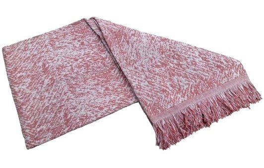 Mandaş Pamuklu Saçaklı Süngersiz Çizgili Kiremit Tekli Koltuk Örtüsü 170x220 cm
