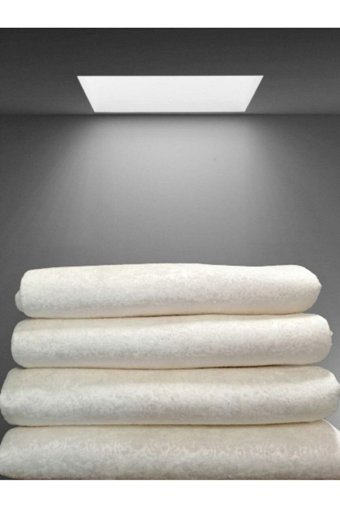 Madame Clean Home Kadife Süngerli Çizgili Beyaz Tekli Koltuk Örtüsü 210x170 cm
