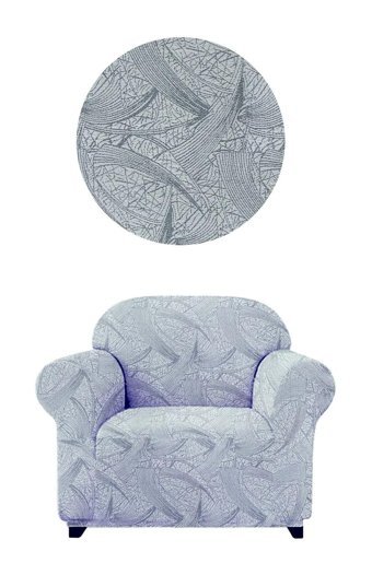 Elgeyar Polyester Likralı Jakarlı Süngersiz Giydirmeli Gri Tekli Koltuk Örtüsü 75x120 cm