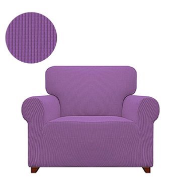 Bright Home Polyester Likralı Süngersiz Pitikare Desenli Giydirmeli Lastikli Mor Tekli Koltuk Örtüsü 70x115 cm