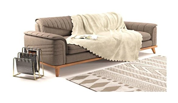 A.S.T Topdağı Tekstil Polyester Süngersiz Düz Krem Tekli Koltuk Örtüsü 180x220 cm