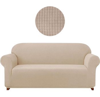 Bright Home Polyester Likralı Süngersiz Pitikare Desenli Giydirmeli Lastikli Kahverengi Tekli Koltuk Örtüsü 180x230 cm