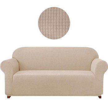 Bright Home Polyester Likralı Süngersiz Pitikare Desenli Giydirmeli Lastikli Kahverengi Tekli Koltuk Örtüsü 180x230 cm