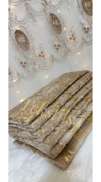 Tekstilsa Kadife Polar Varaklı Süngerli Çizgili Kahverengi Tekli Koltuk Örtüsü 170x210 cm