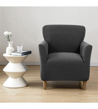 Hanemce Pamuklu - Polyester-Viskon Likralı Süngersiz Tuğla Desenli Giydirmeli Bej Tekli Koltuk Örtüsü 50x80 cm