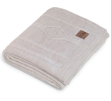 Dalisa Shiraz Akrilik Örgü Jakarlı Süngersiz Bej Tekli Koltuk Örtüsü 130x170 cm