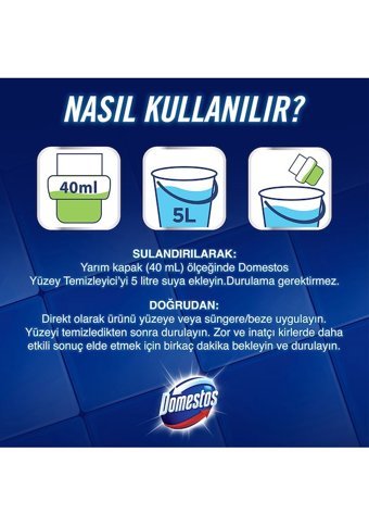Domestos Çam Okyanus ve Bahar Çiçekleri Kokulu Yüzey Temizleyici 1.5 lt