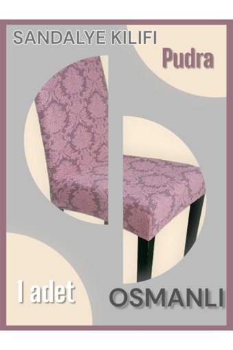 Karahanlı Pamuklu - Polyester Likralı Süngersiz Çiçek Desenli Giydirmeli Gül Kurusu Tekli Koltuk Örtüsü 34x48 cm