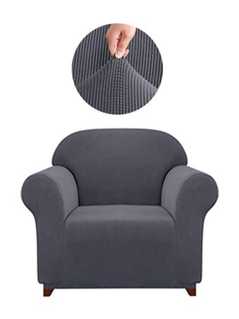 Elgeyar Polyester Likralı Jakarlı Süngersiz Armürlü Giydirmeli Gri Tekli Koltuk Örtüsü 75x115 cm