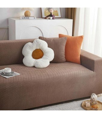 Akyol Home Bambu - Pamuklu Likralı Süngersiz Petek Desenli Giydirmeli Lastikli Kahverengi Tekli Koltuk Örtüsü 180x230 cm