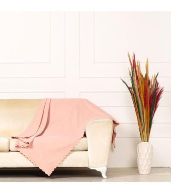 Benimol Soft Şönil Süngersiz Düz Pembe Tekli Koltuk Örtüsü 175x215 cm
