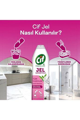 Cif Çiçek Ferahlığı Kokulu Yüzey Temizleyici 2x500 ml