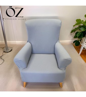 Özmakan Polyester Likralı Jakarlı Süngersiz Petek Desenli Giydirmeli Gri Tekli Koltuk Örtüsü 90x120 cm