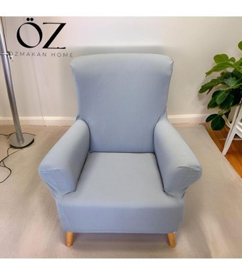 Özmakan Polyester Likralı Jakarlı Süngersiz Petek Desenli Giydirmeli Gri Tekli Koltuk Örtüsü 90x120 cm