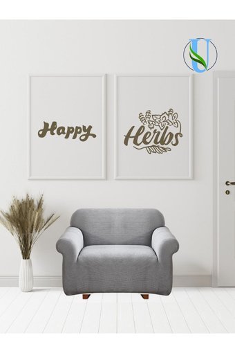 Uy Style Tekstil Polyester Likralı Süngerli Armürlü Giydirmeli Gri Tekli Koltuk Örtüsü 70x115 cm