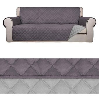 Riseler Home Mikrofiber Likralı Jakarlı Süngersiz Çizgili Giydirmeli Gri Üçlü Koltuk Örtüsü 195x215 cm