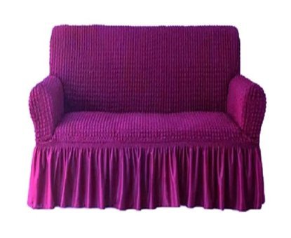 Elgeyar Polyester Bürümcük Jakarlı Süngersiz Armürlü Giydirmeli Mor İkili Koltuk Örtüsü 140x180 cm