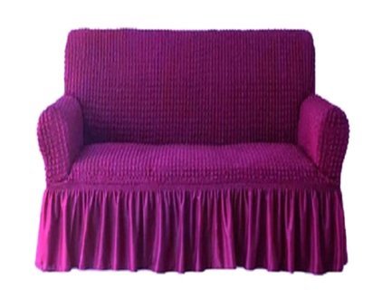 Elgeyar Polyester Bürümcük Jakarlı Süngersiz Armürlü Giydirmeli Mor İkili Koltuk Örtüsü 140x180 cm