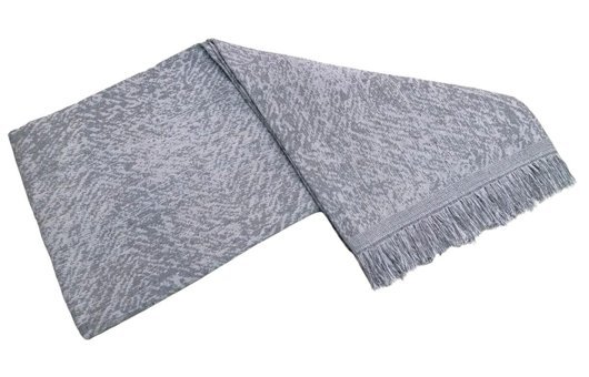 Mandaş Pamuklu Saçaklı Süngersiz Çizgili Gri Tekli Koltuk Örtüsü 170x220 cm