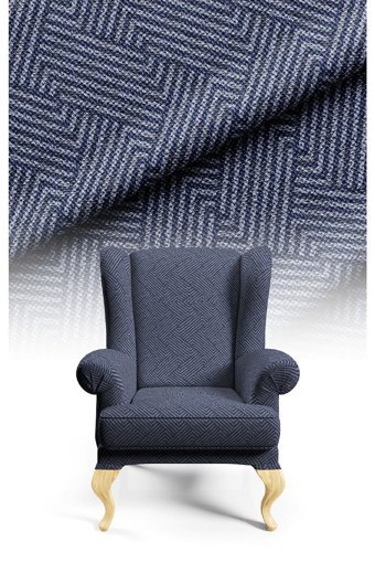 Canila Polyester Süngersiz Geometrik Desenli Lacivert Tekli Koltuk Örtüsü 100x140 cm
