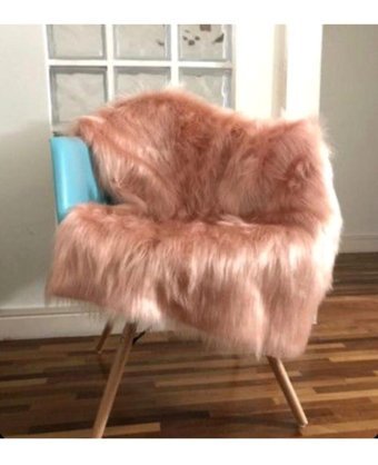 Mer Home Polyester Peluş Süngersiz Pembe Tekli Koltuk Örtüsü 140x140 cm