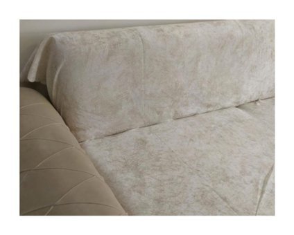 Madame Blue Polyester Süngerli Mermer Desenli Beyaz Tekli Koltuk Örtüsü 175x215 cm