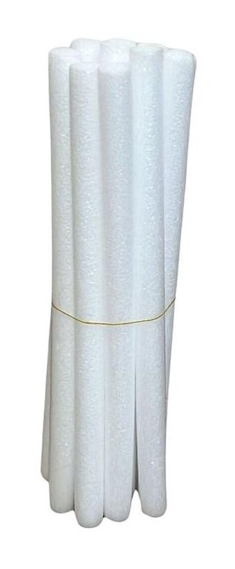 E Bahar Polyester Süngerli Çizgili Beyaz Tekli Koltuk Örtüsü 30x33 cm
