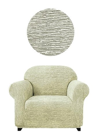 Bright Home Polyester Süngersiz Çizgili Giydirmeli Lastikli Bej Tekli Koltuk Örtüsü 75x115 cm