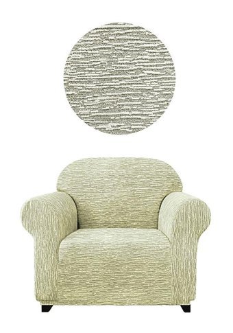 Bright Home Polyester Süngersiz Çizgili Giydirmeli Lastikli Bej Tekli Koltuk Örtüsü 75x115 cm
