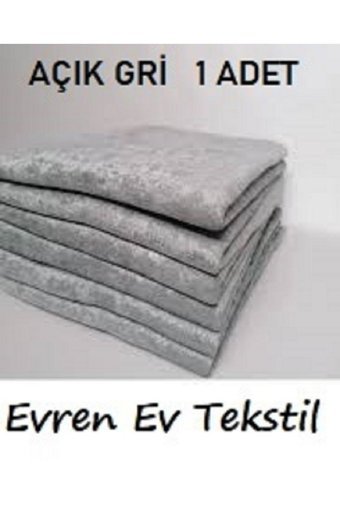 Evren Ev Tekstil Polyester Polar Peluş Süngersiz Düz Gri İkili Koltuk Örtüsü 170x210 cm