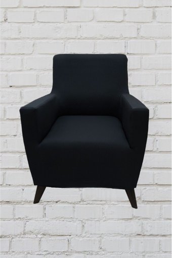 Şahane Ev Mikro Polyester Likralı Jakarlı Süngersiz Düz Giydirmeli Lastikli Antrasit Tekli Koltuk Örtüsü 55x8 cm