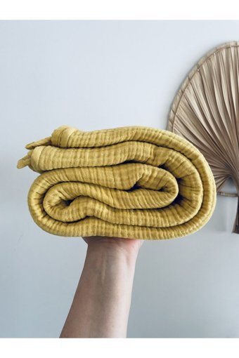 Lebohas Pamuklu Süngersiz Düz Sarı Tekli Koltuk Örtüsü 130x170 cm