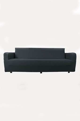 Haton Home Pamuklu Likralı Süngersiz Düz Giydirmeli Gri Üçlü Koltuk Örtüsü