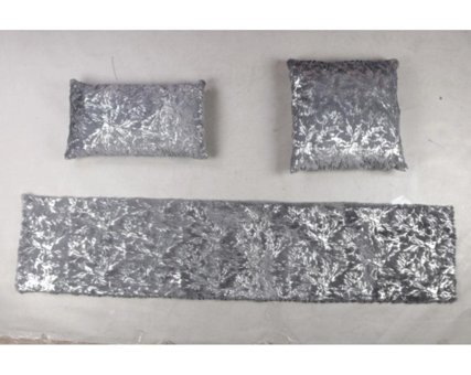 Dericibey Pamuklu Varaklı Süngersiz Lacivert Üçlü Koltuk Örtüsü 50x180 cm