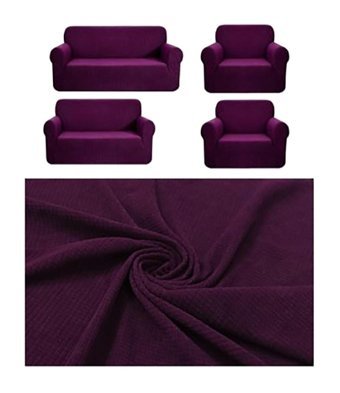 Mehira Tesettür Polyester Likralı Süngersiz Düz Giydirmeli Mor Dörtlü Koltuk Örtüsü 180x230 cm