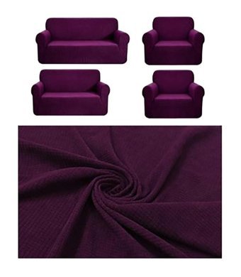 Mehira Tesettür Polyester Likralı Süngersiz Düz Giydirmeli Mor Dörtlü Koltuk Örtüsü 180x230 cm