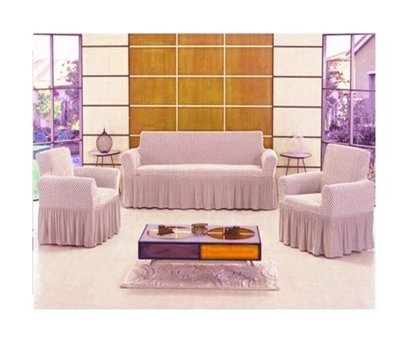 Altınkoza Pamuklu Likralı Fırfırlı Süngersiz Petek Desenli Giydirmeli Lastikli Pembe Dörtlü Koltuk Örtüsü 170x210 cm