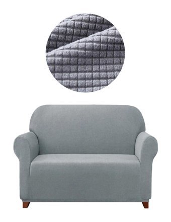 Elgeyar Polyester Likralı Jakarlı Süngersiz Armürlü Giydirmeli Gri İkili Koltuk Örtüsü 140x180 cm