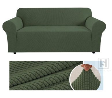 Heytgah Pamuklu - Polyester Bürümcük Süngersiz Kapitone Giydirmeli Mavi 3-2-1-1 Koltuk Örtüsü 80x120 cm